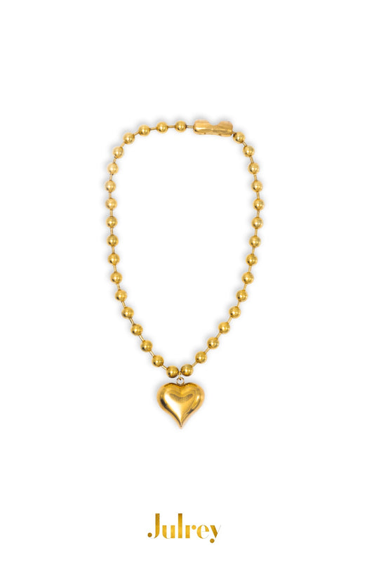 Stunning Golden Heart Statement Necklace