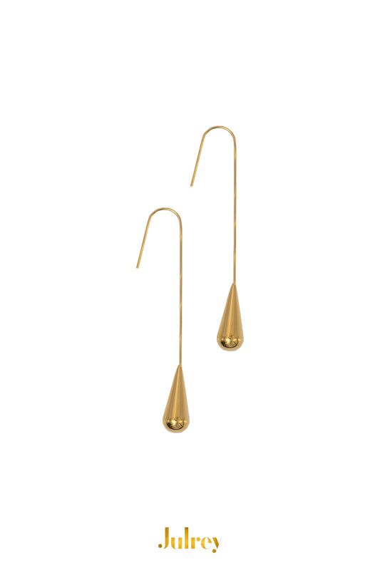 Sleek long drop earrings