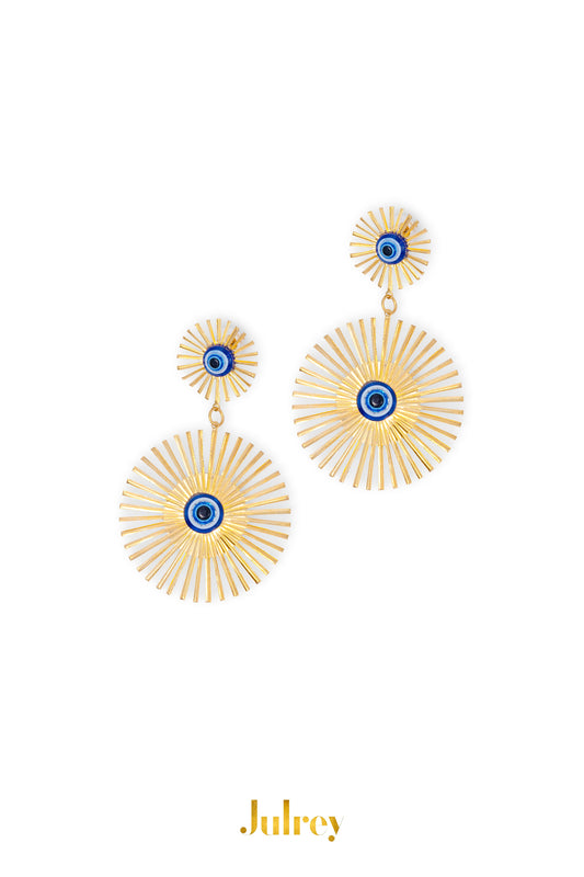 Elegant evil eye earrings