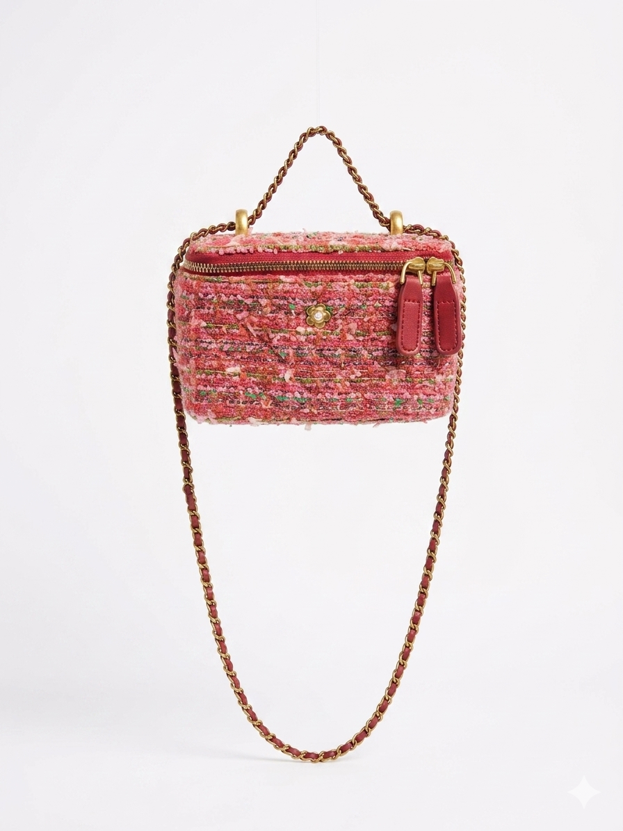 Pink Multi-Fiber Woven Bag