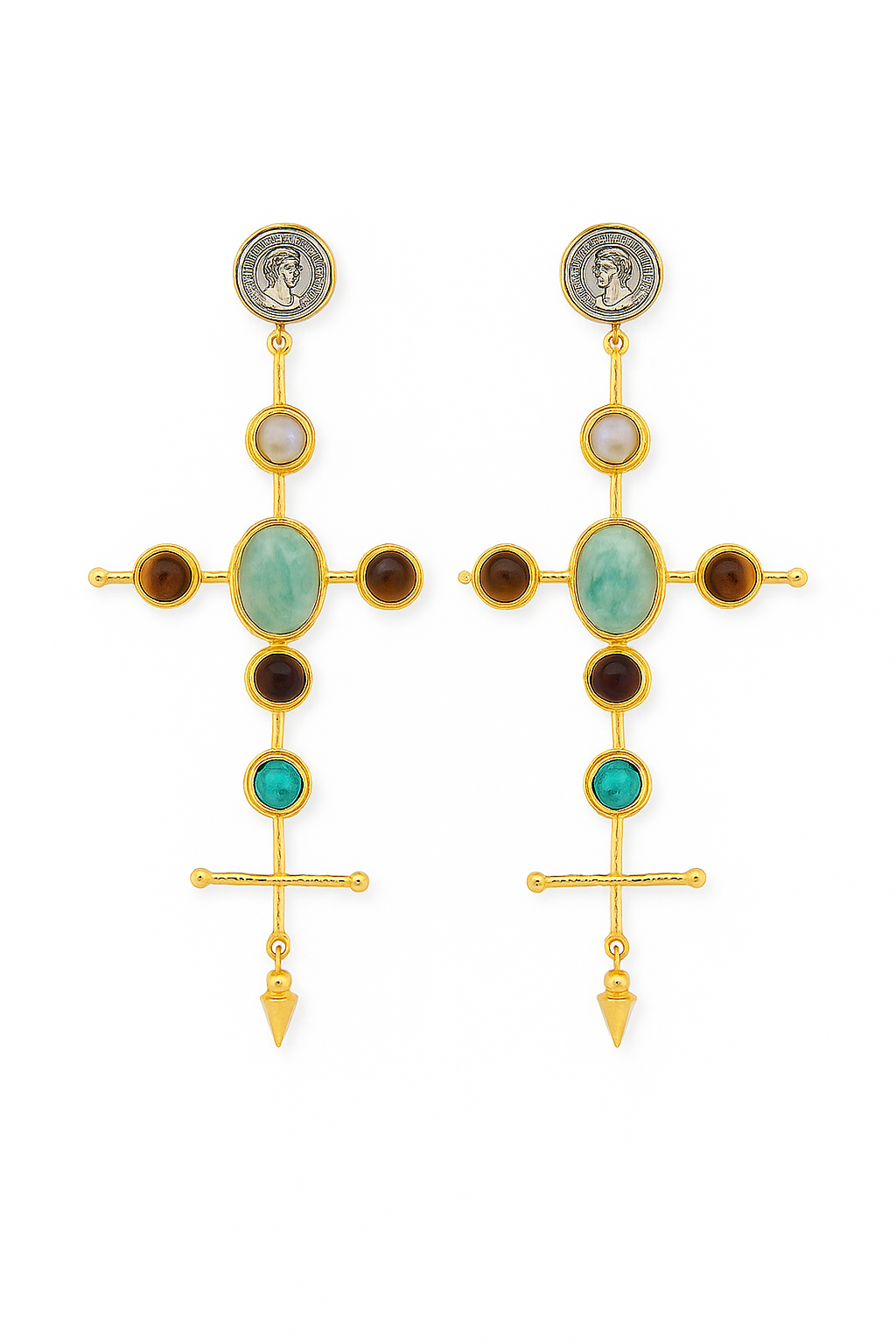 Divine Drop Cross Earrings