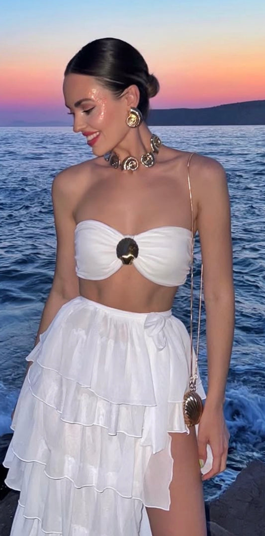 Most trendy Seashell Arc Necklace and Seashell Arc Earrings Combo