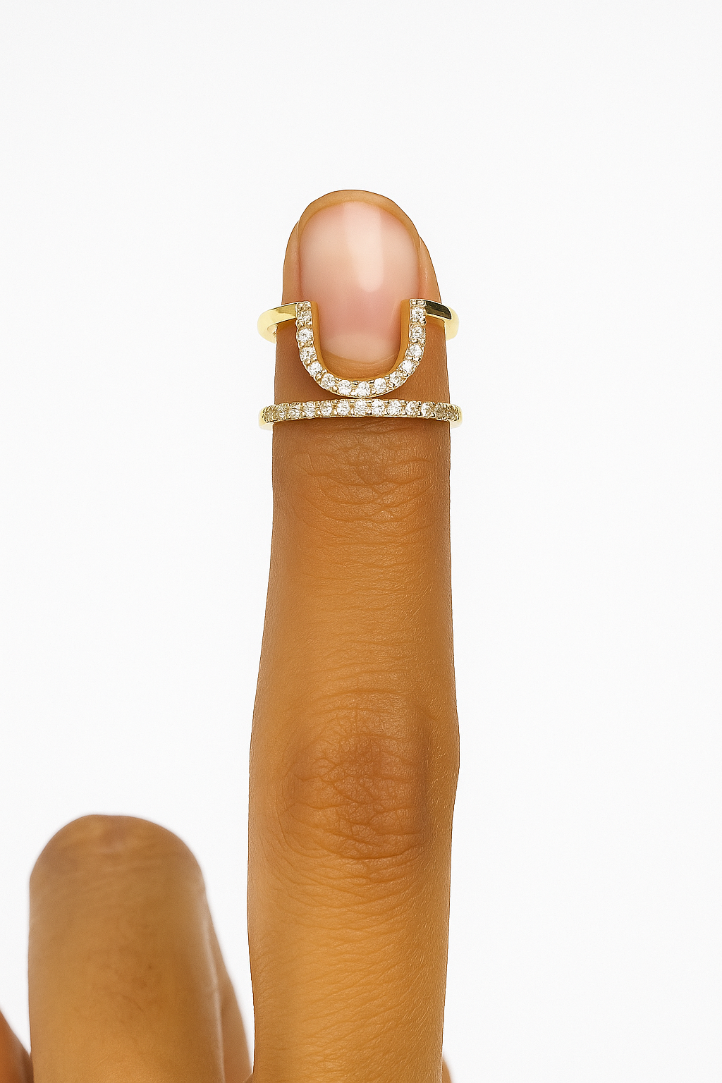 Crescent nail ring