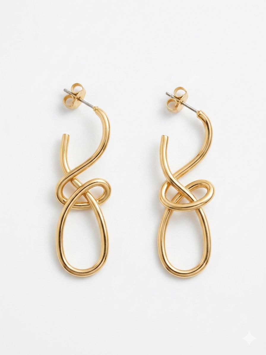 Gold Wire Loop Earrings