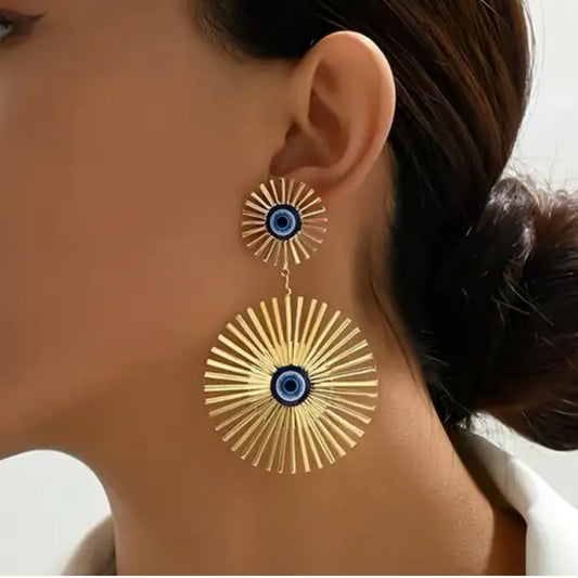 Elegant evil eye earrings