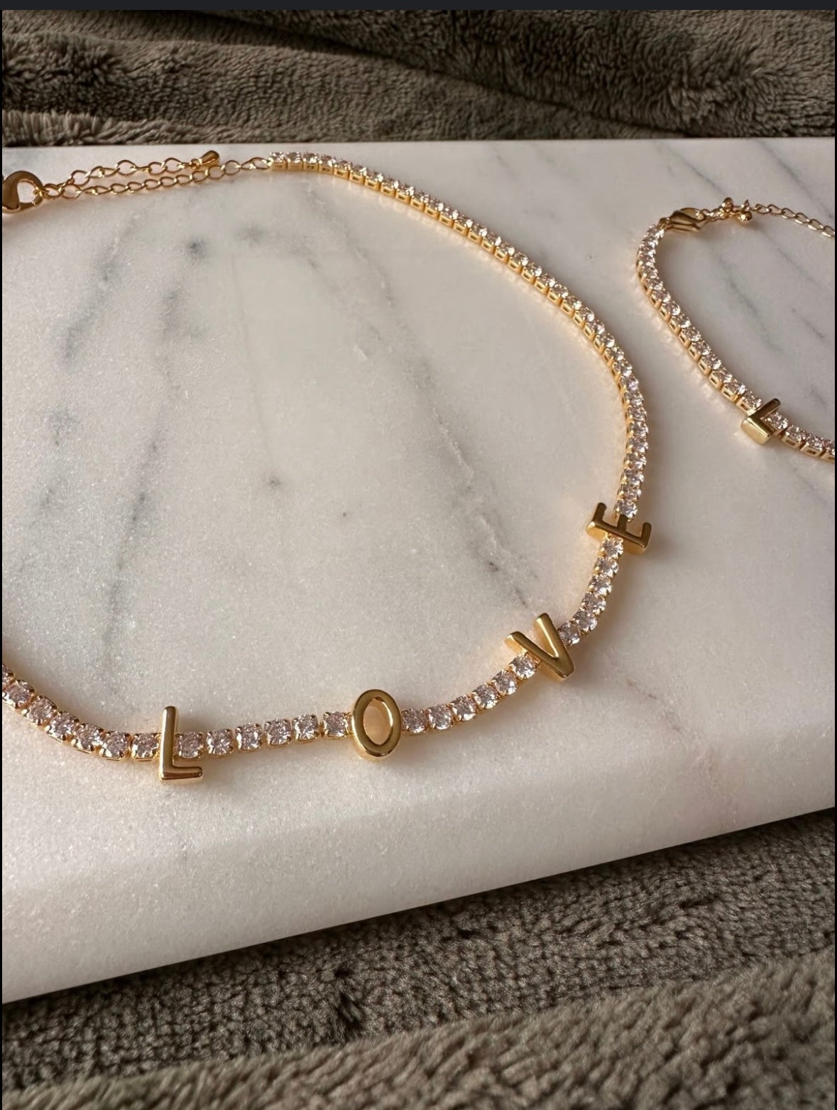 Love tennis necklace