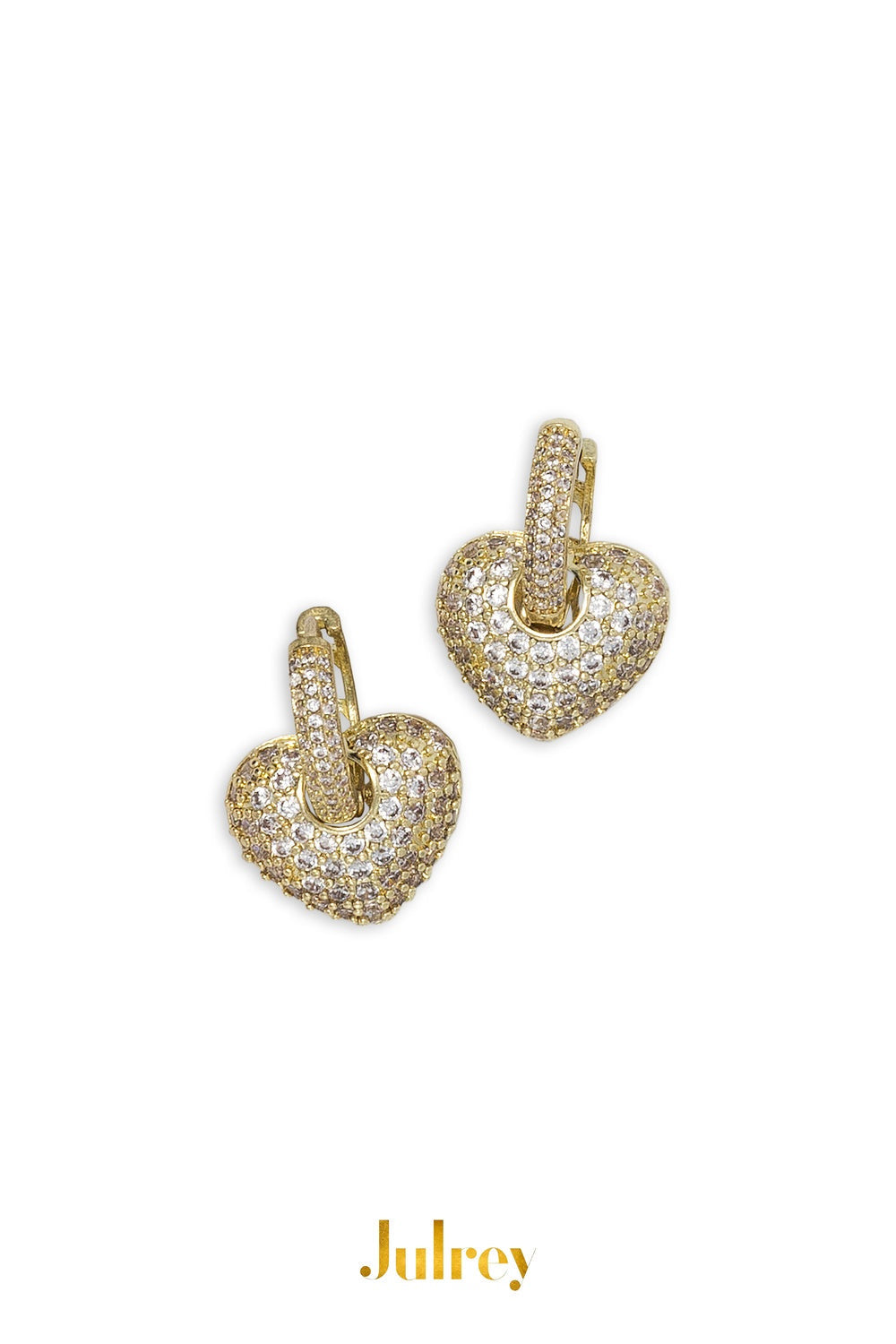 Sparkling Heart Hoop Earrings