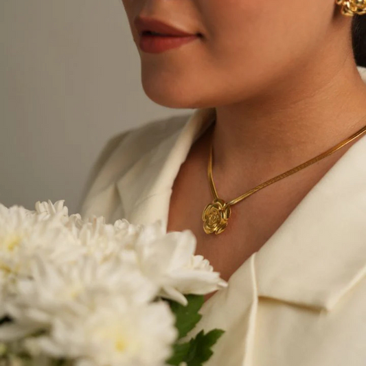 Stunning french rose earrings + French rose necklace combo