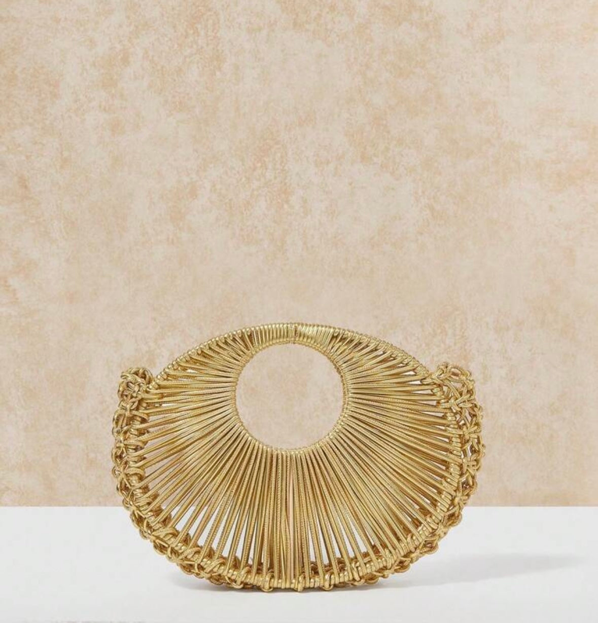 luxury golden woven handbag