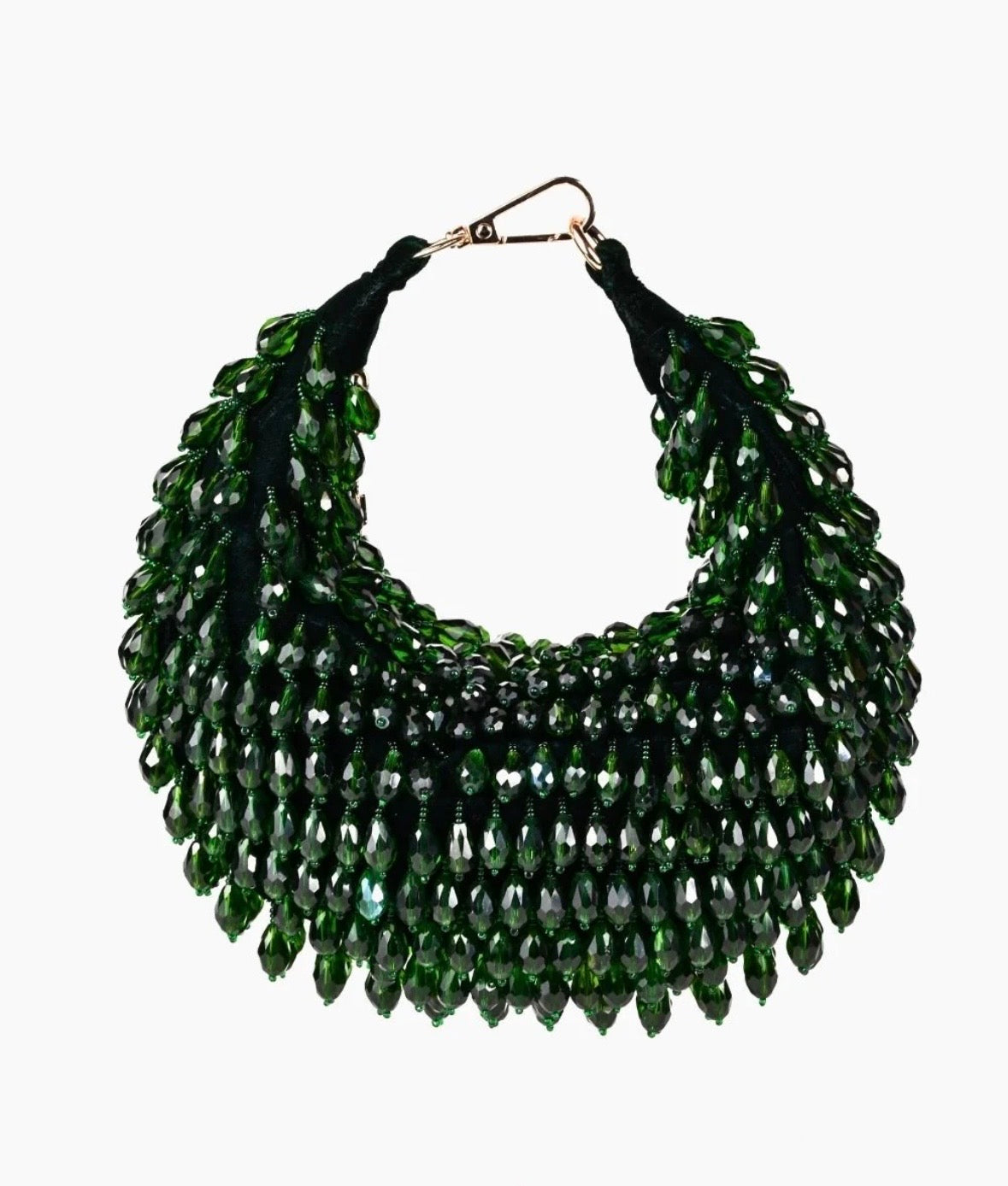 Emerald Crescent Hobo Bag