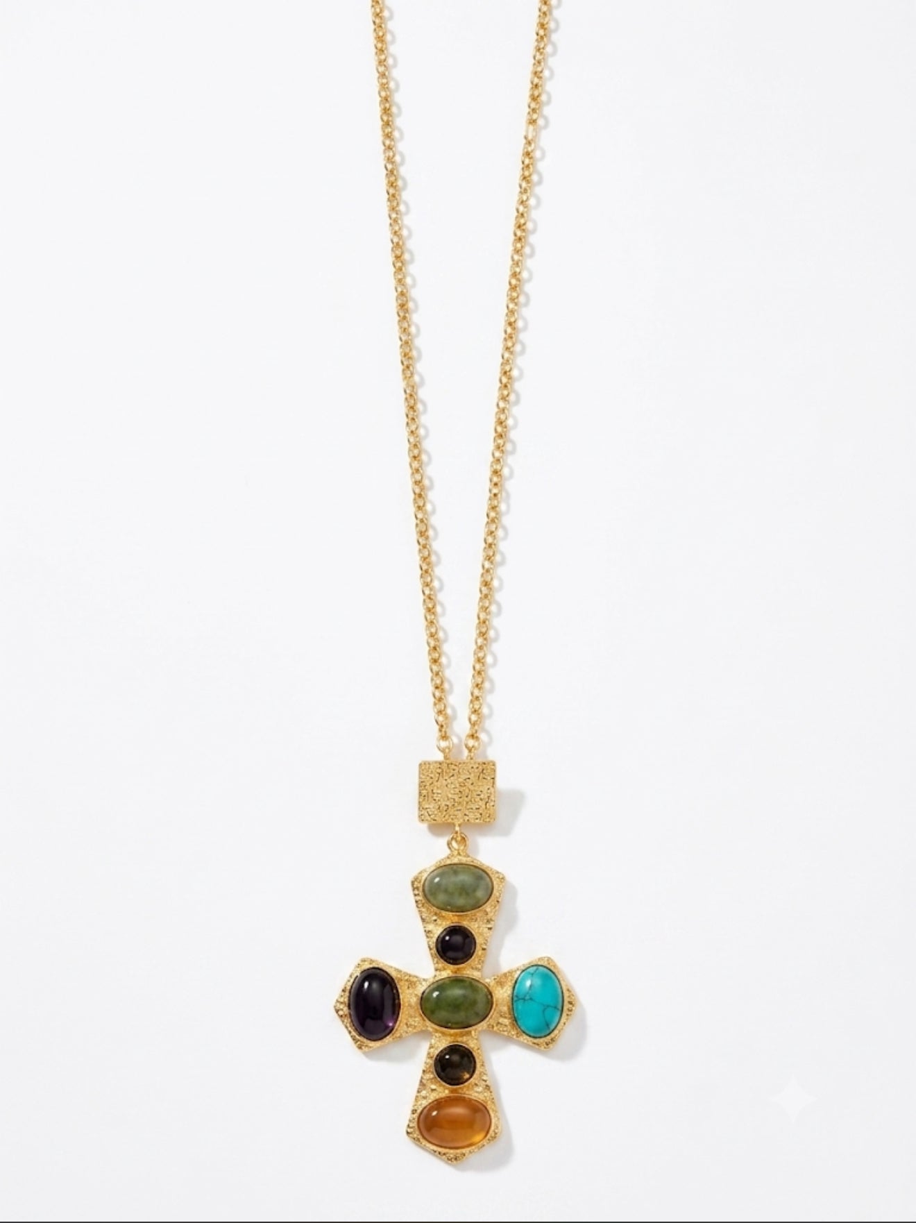 Multi-stone cross pendant