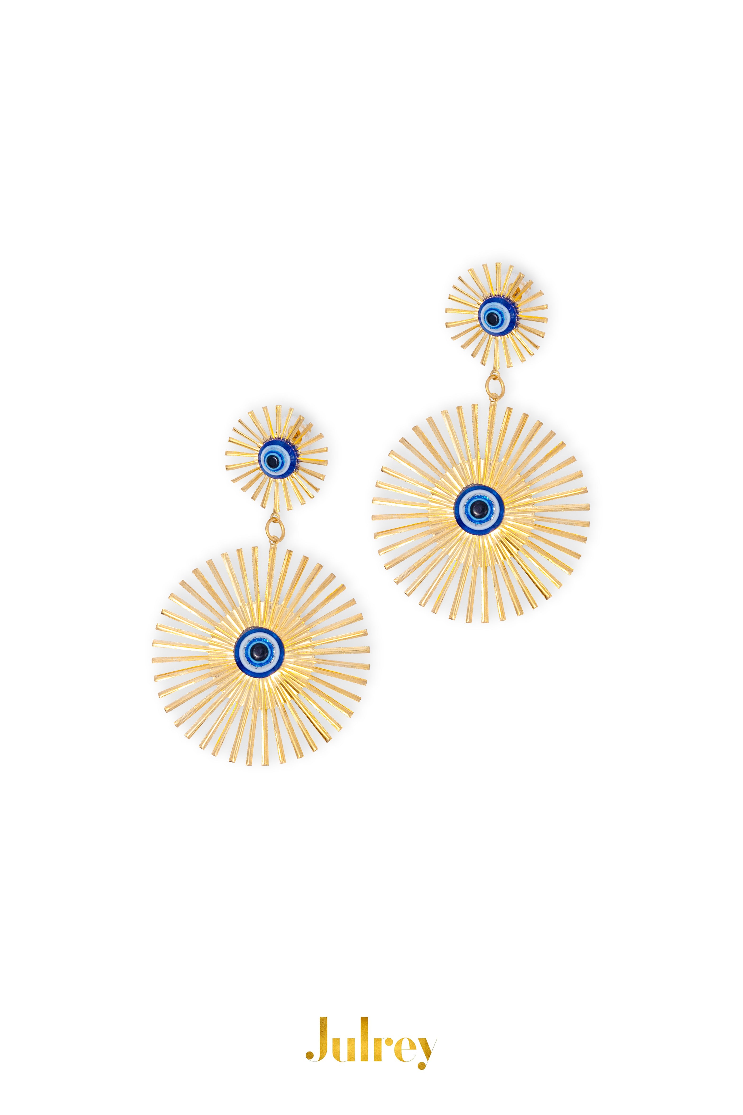 Elegant evil eye earrings