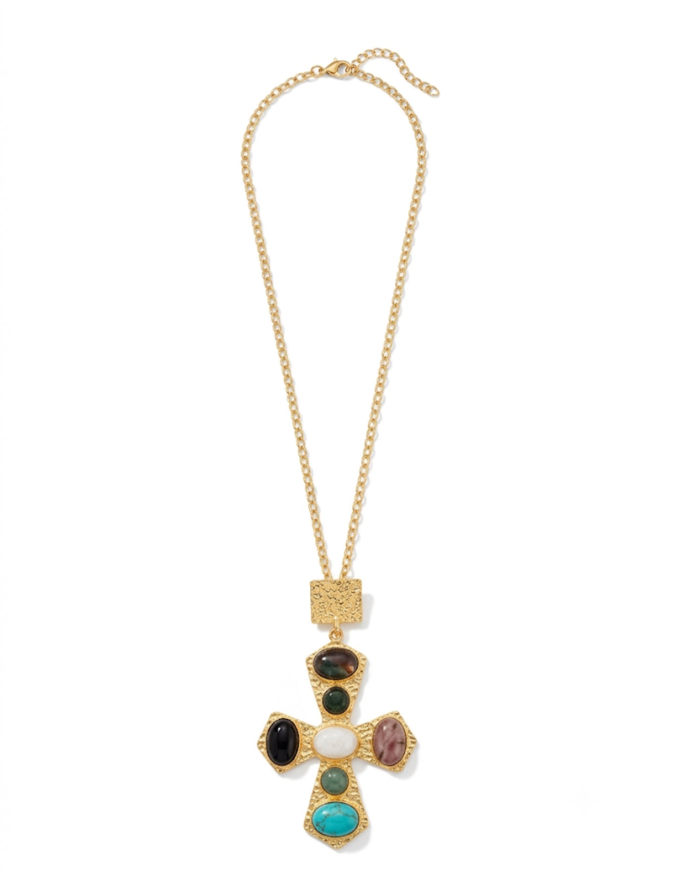 Multi-stone cross pendant