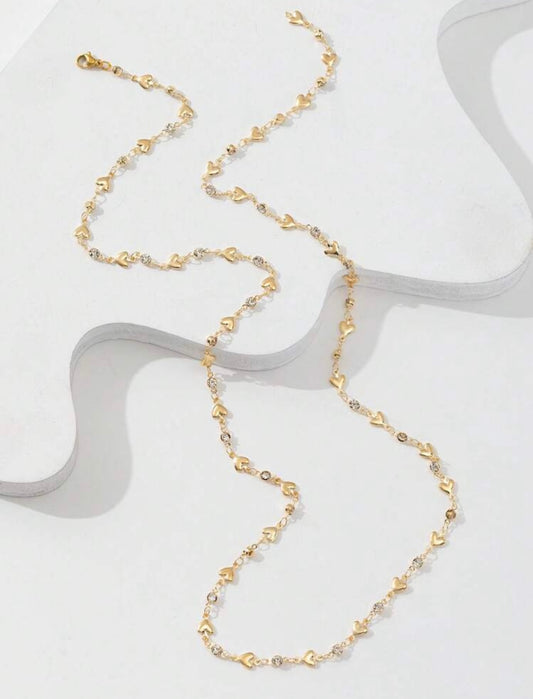 Suha heart diamond studded necklace