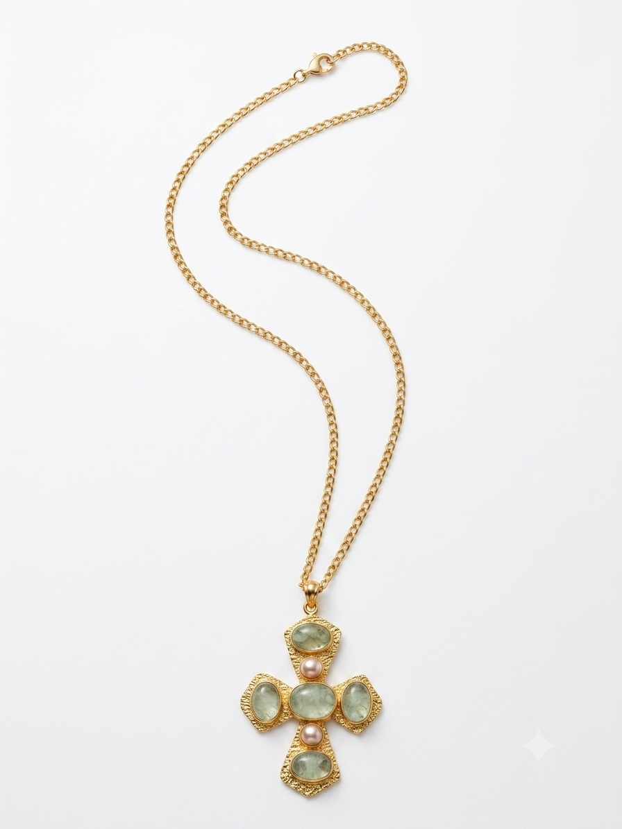 Multi-stone cross pendant