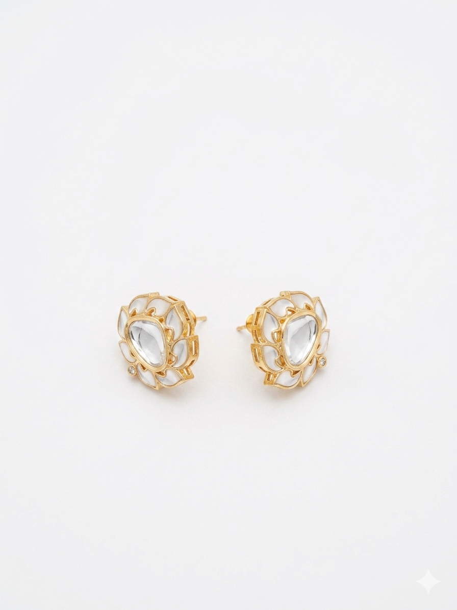The Lotus Kundan Earrings