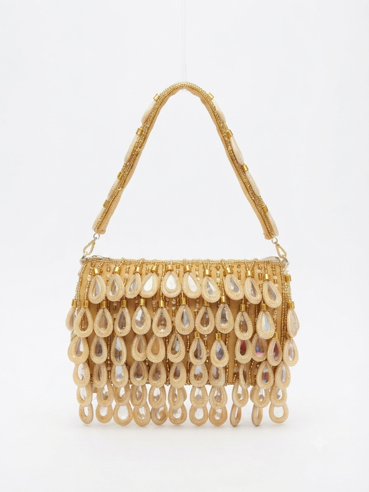 Ethnic mirror  Fringe Bag