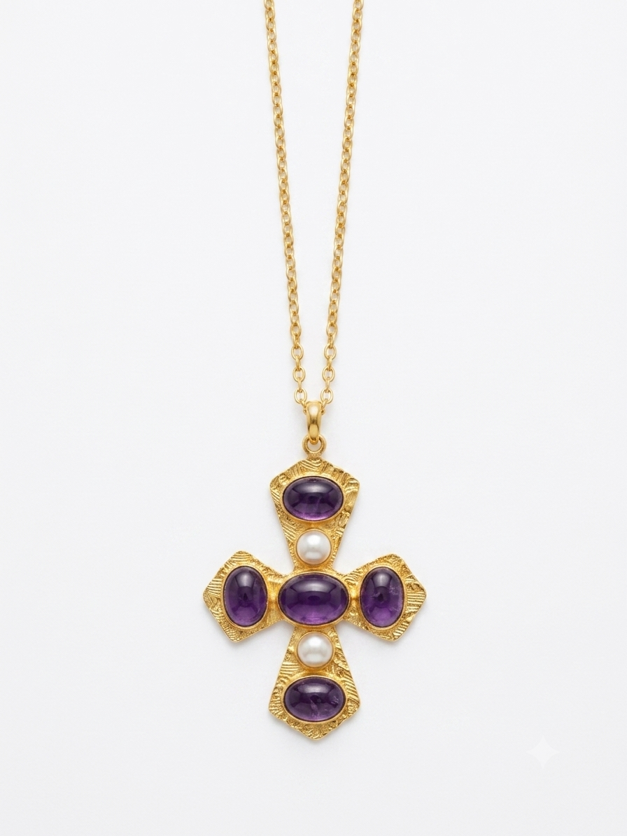 Multi-stone cross pendant