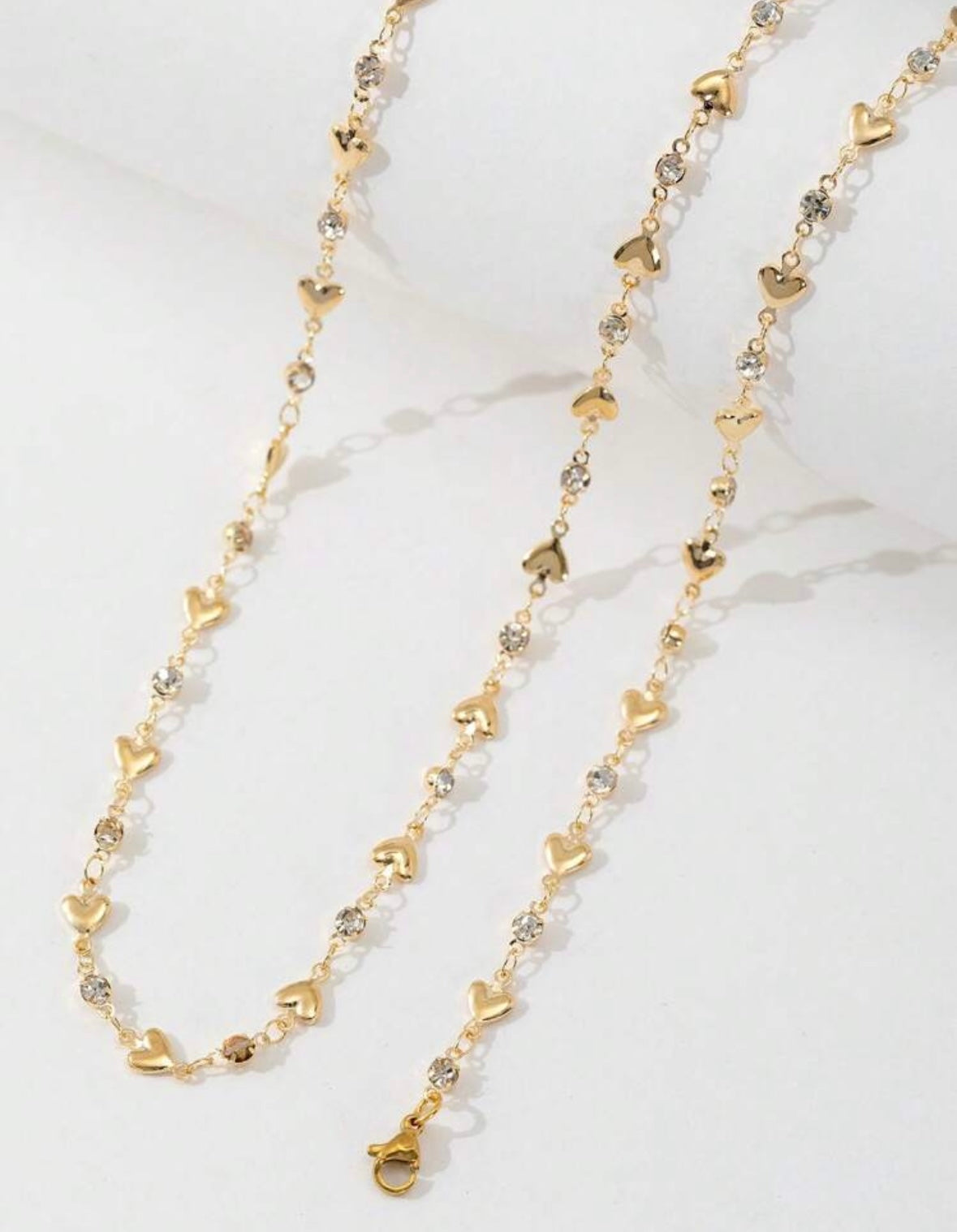Suha heart diamond studded necklace