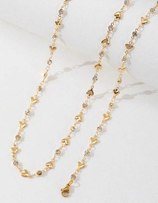 Suha heart diamond studded necklace