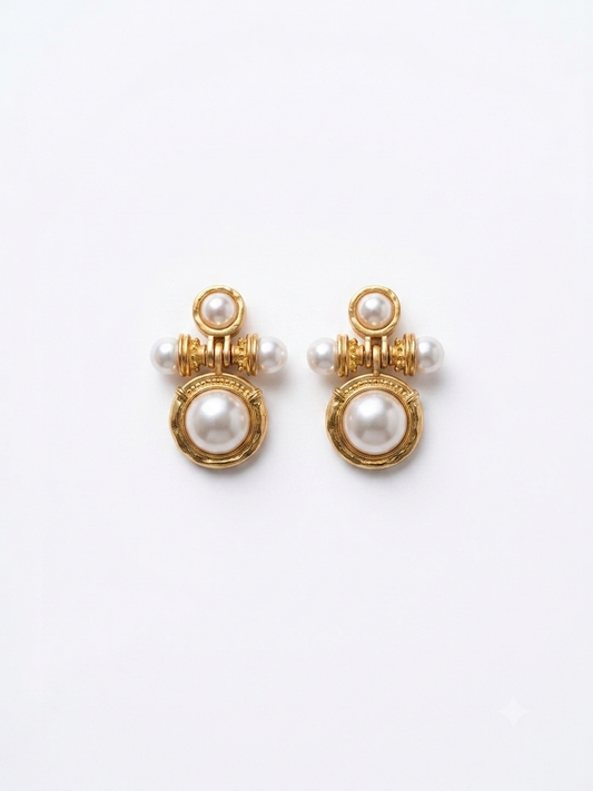 Vintage Pearl Regal Statement Earrings