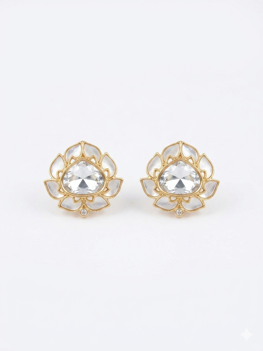 The Lotus Kundan Earrings