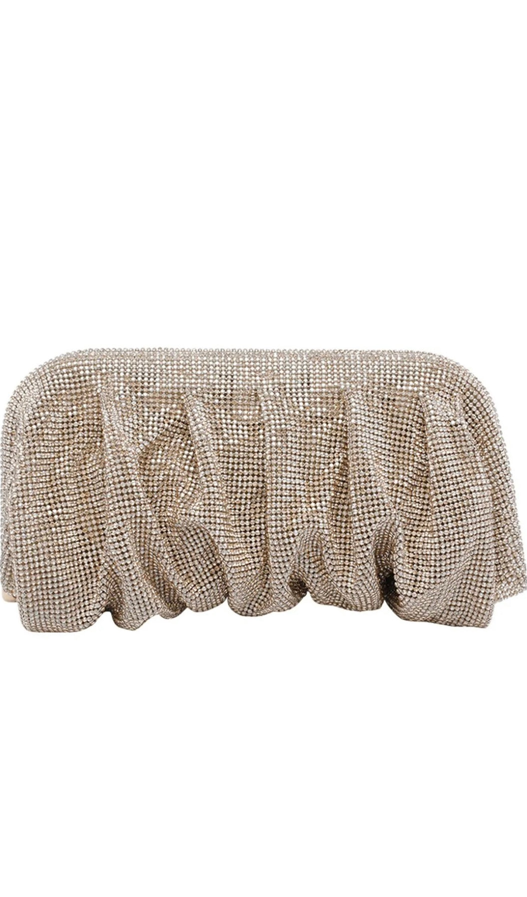 Silver Rhinestone Mesh Clutch