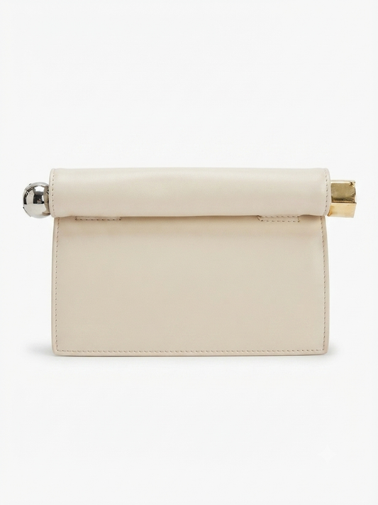 Raffia Roll- Top Clutch