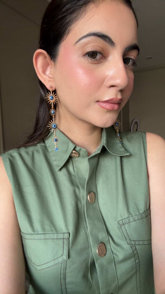 Sunshine Evil Eye Statement Earrings