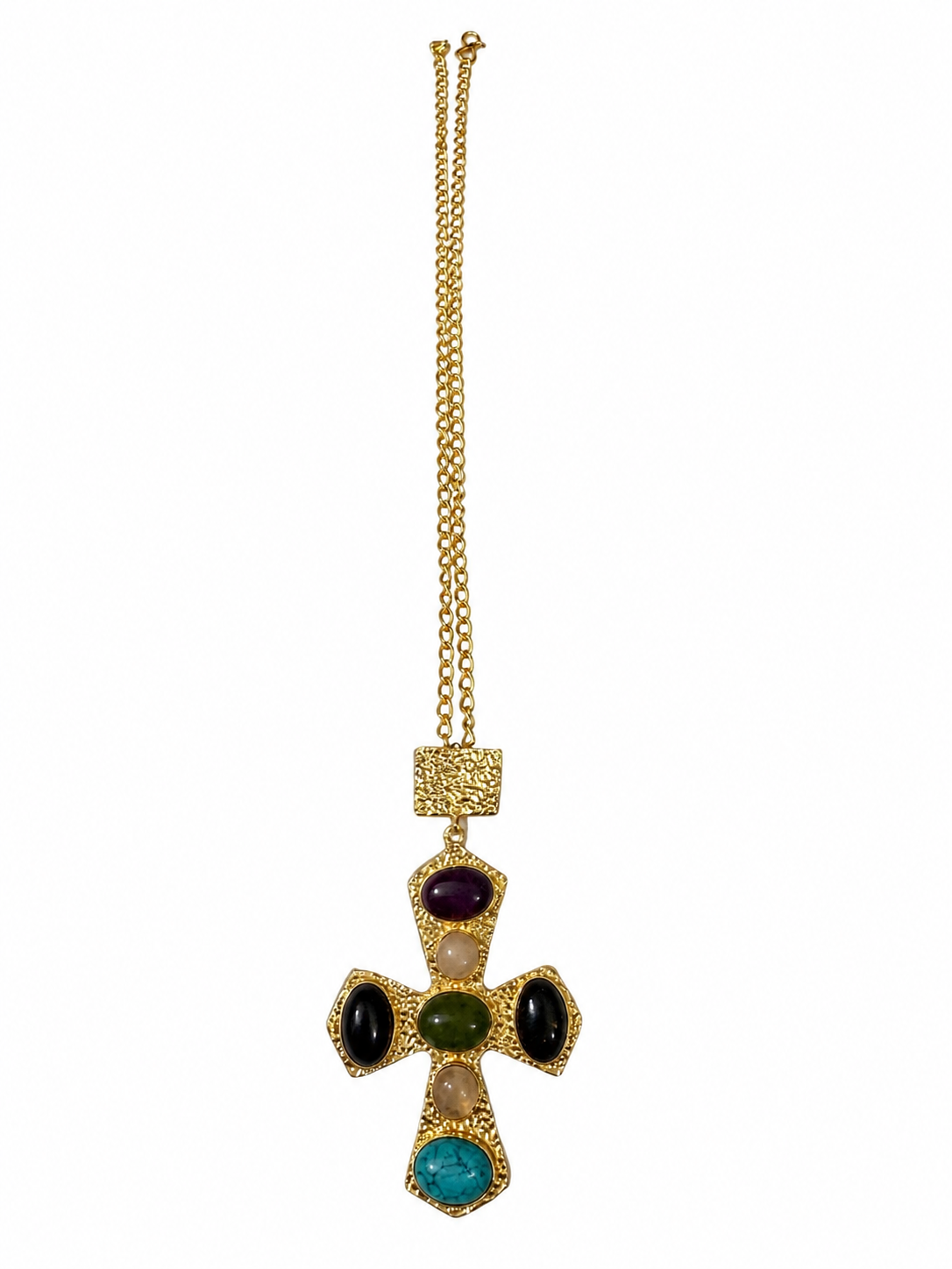 Multi-stone cross pendant