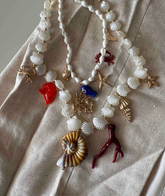 Charm necklace 2 pieces set