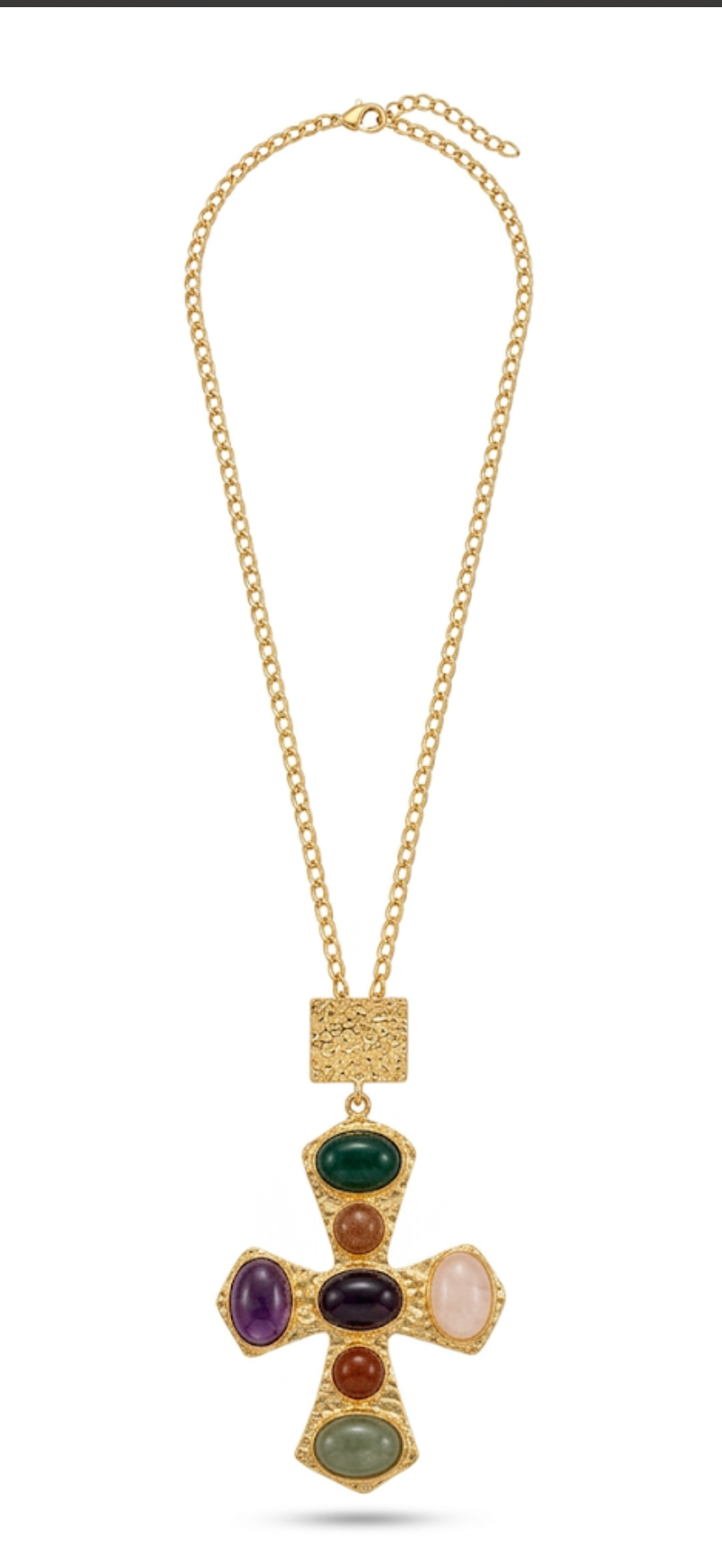 Multi-stone cross pendant