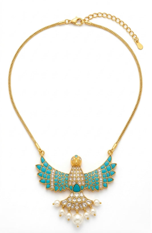 Jadau Falcon Necklace