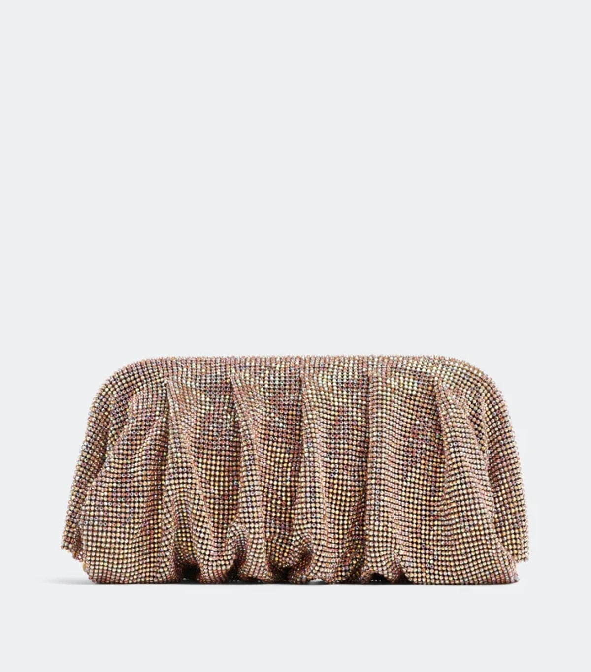 Pink Rhinestone Mesh Clutch