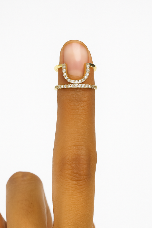 Crescent nail ring