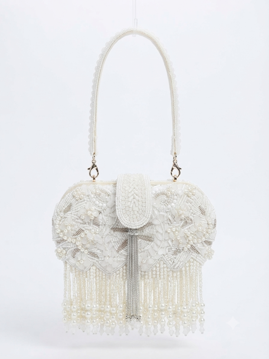 Pearl Crystal Beaded Bag