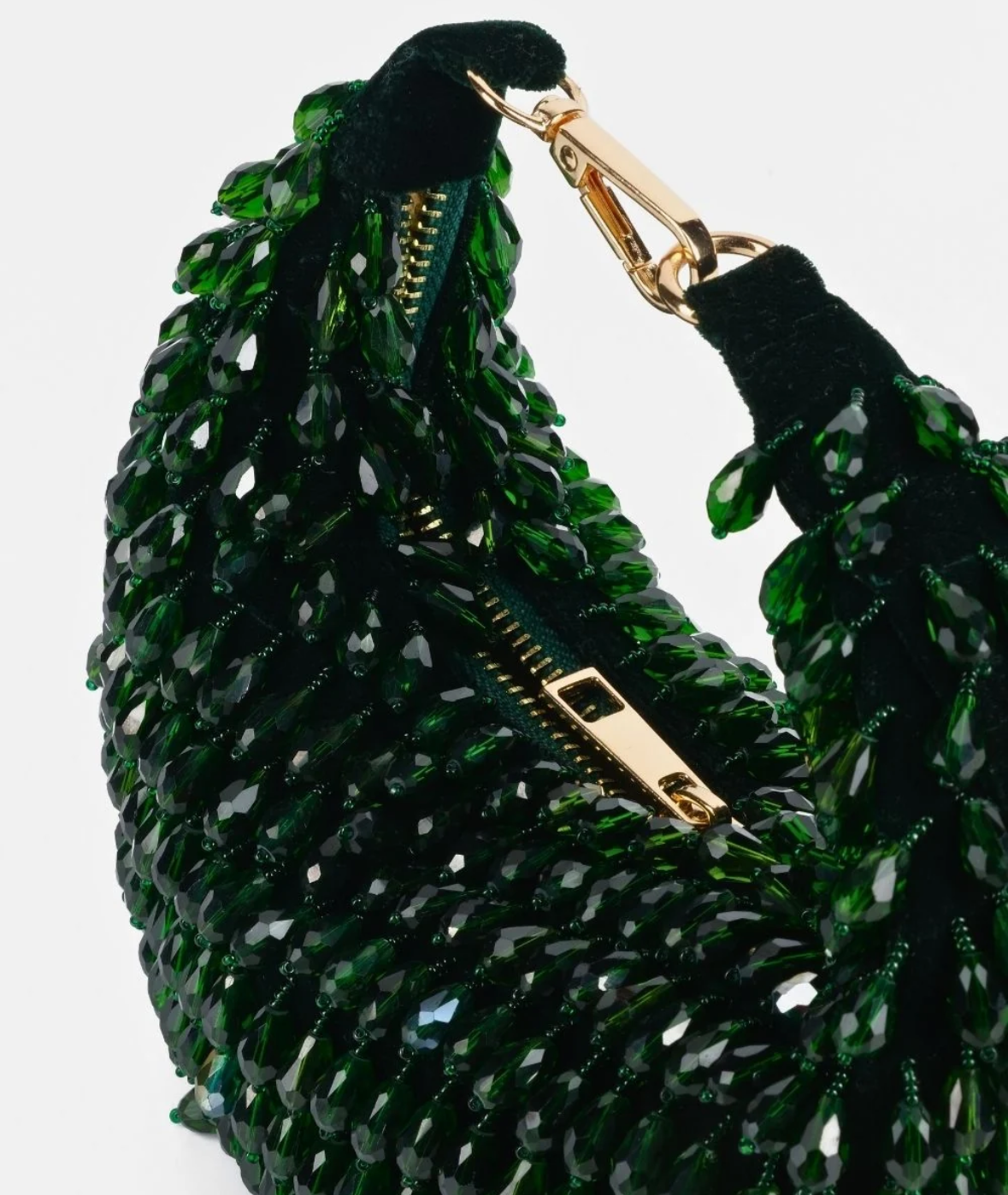 Emerald Crescent Hobo Bag
