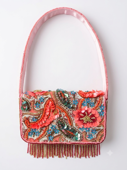Floral beaded bag