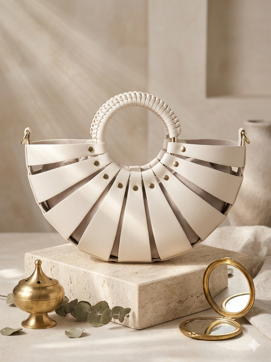 Cream Halo Crescent Bag