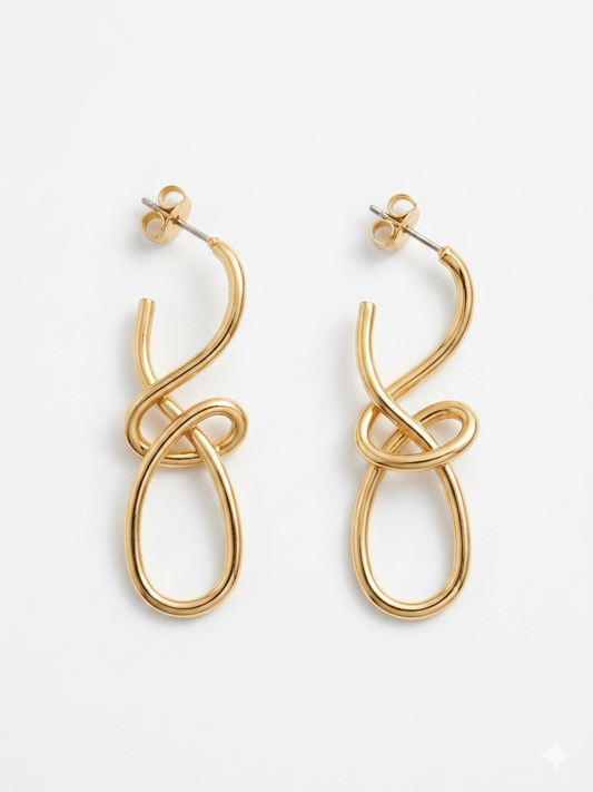 Gold Wire Loop Earrings