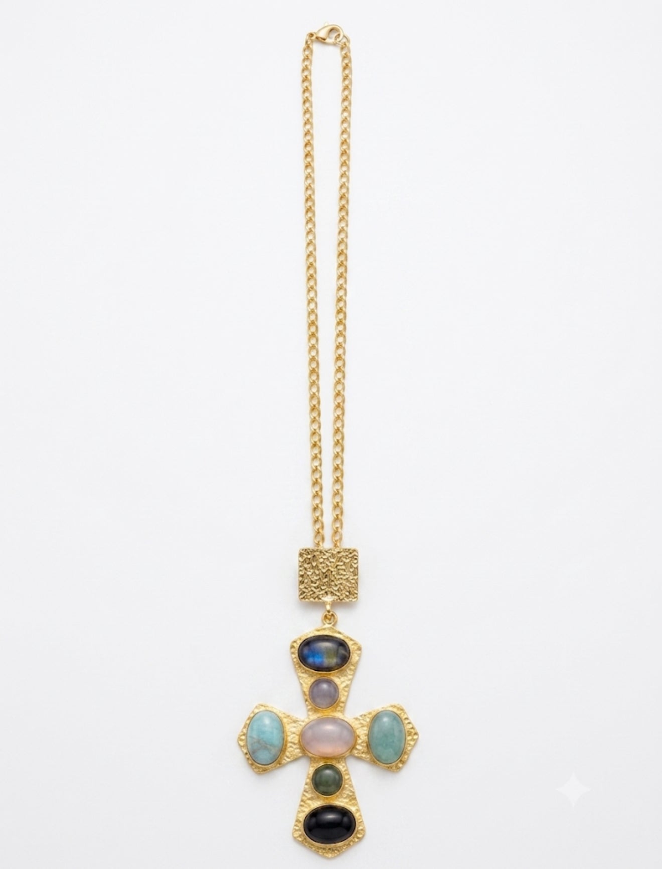 Multi-stone cross pendant