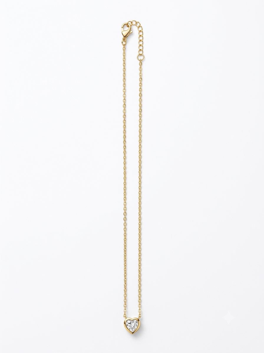 Heart Solitaire Pendant Necklace