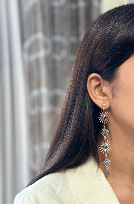 Sunshine Evil Eye Statement Earrings
