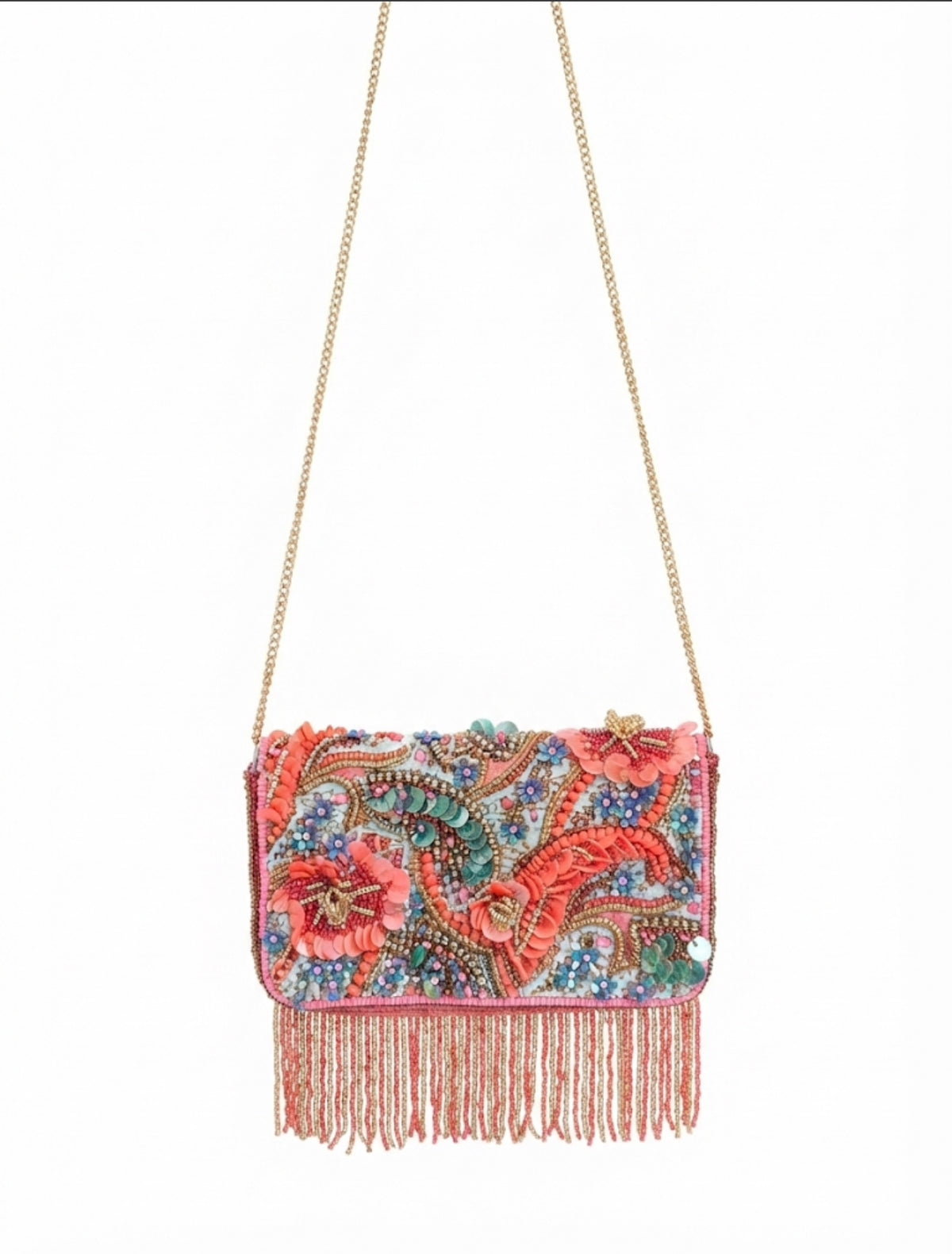 Floral beaded bag