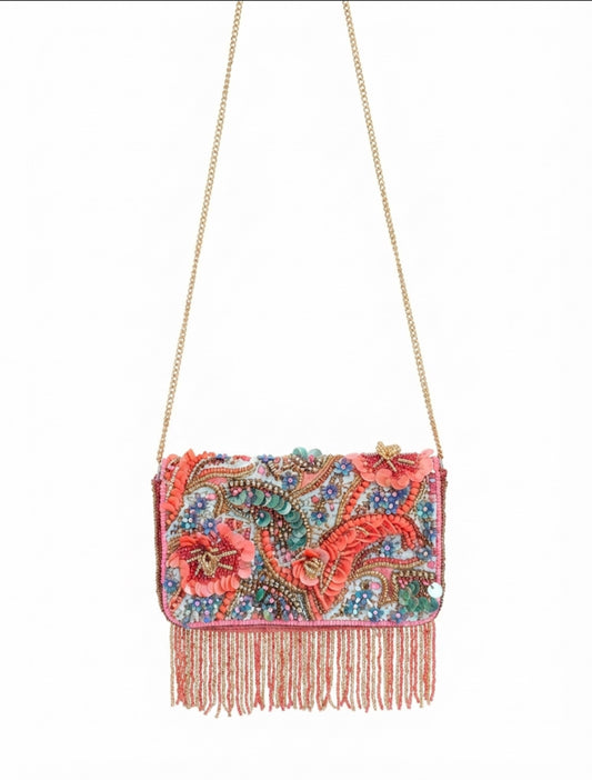Floral beaded bag
