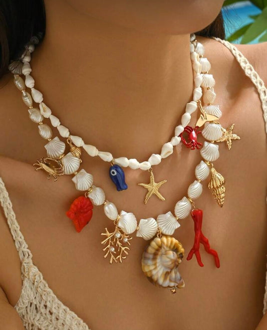 Charm necklace 2 pieces set