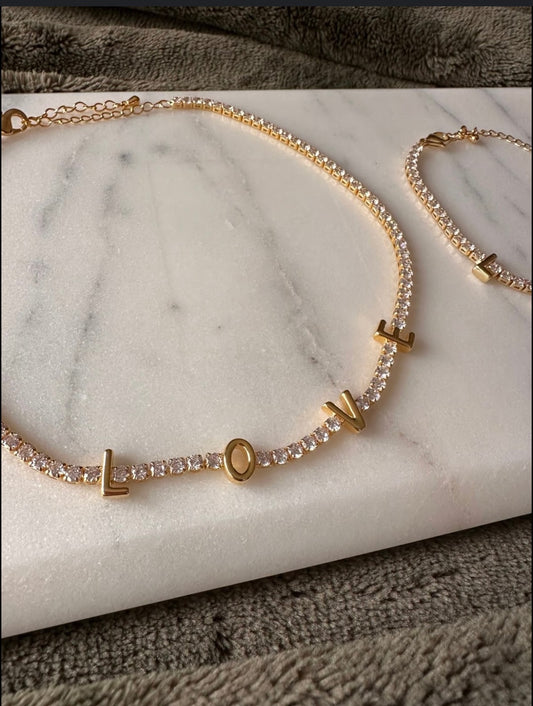 Love tennis necklace