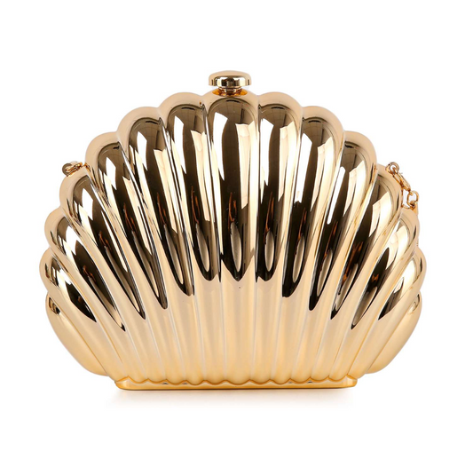 Golden Seashell Luxe Clutch