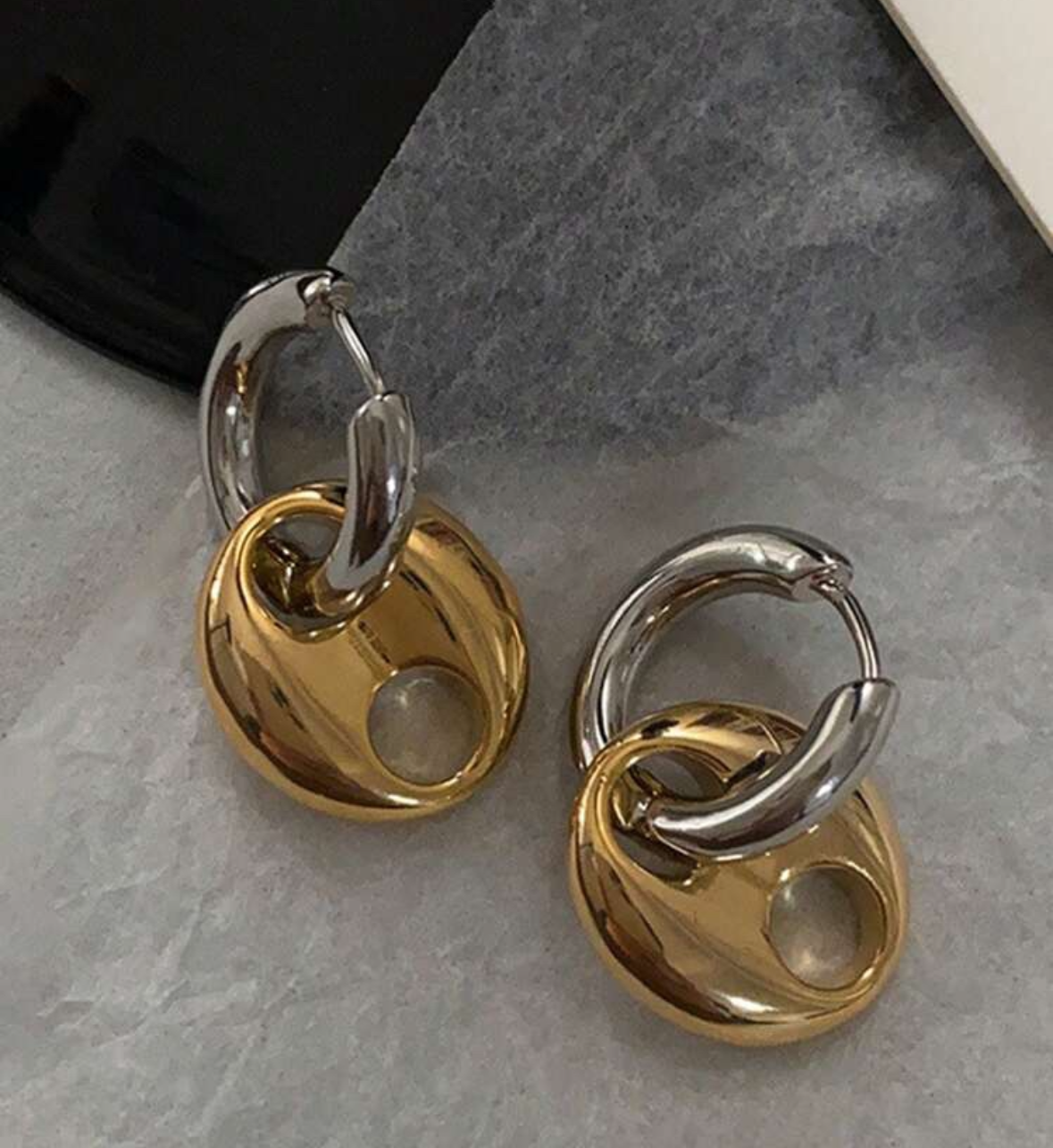 Mix-metal earrings(pre order )