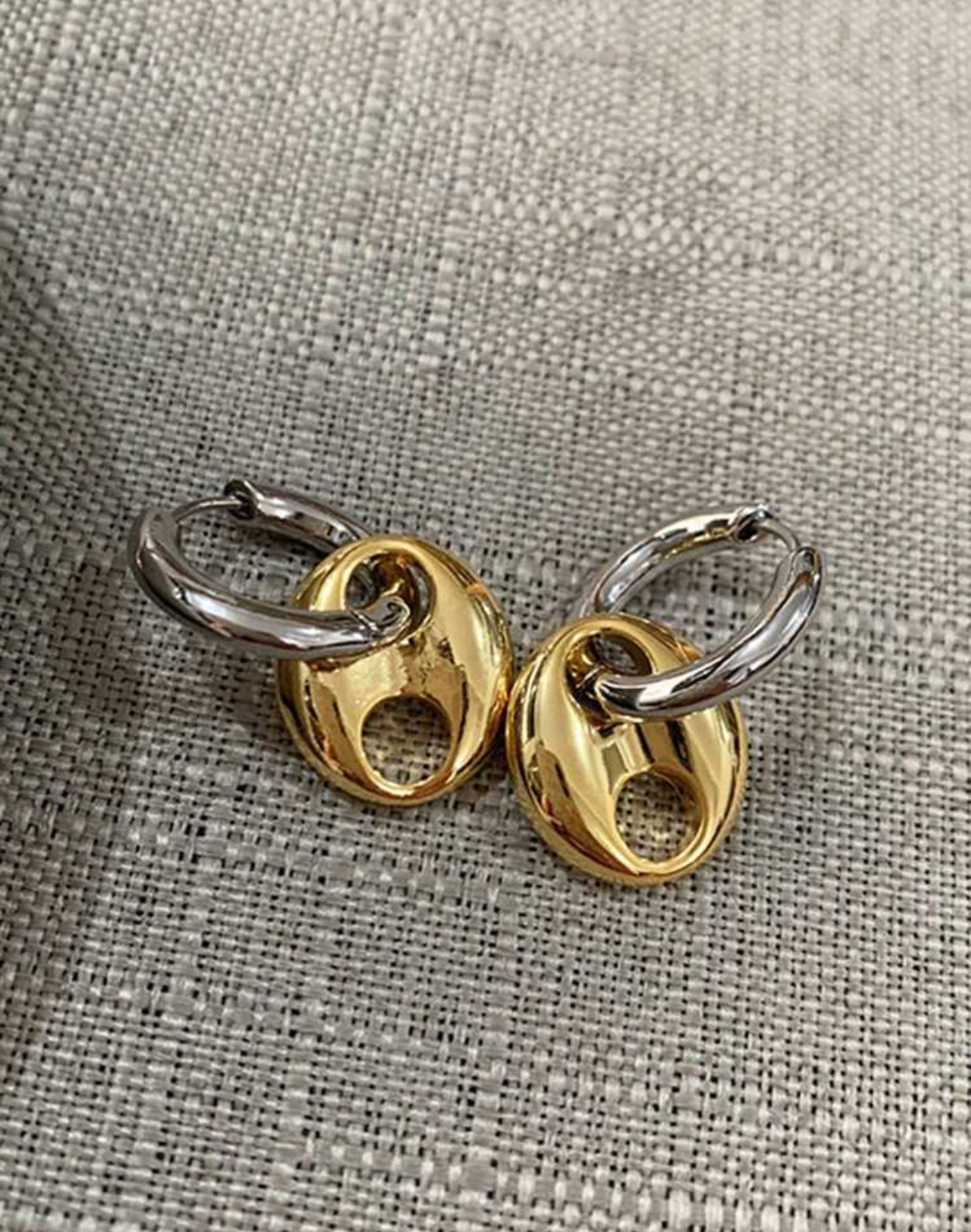 Mix-metal earrings(pre order )